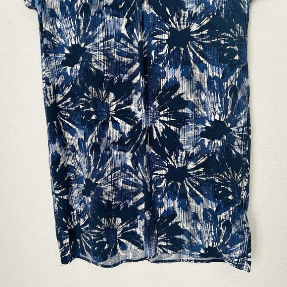 Gap Dress Women M Navy White Floral Tropical Pockets Mini Poolside Beachy Cruise - Picture 8 of 12